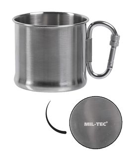 Mil-Tec Becher Edelstahl 500ml mit Karabiner