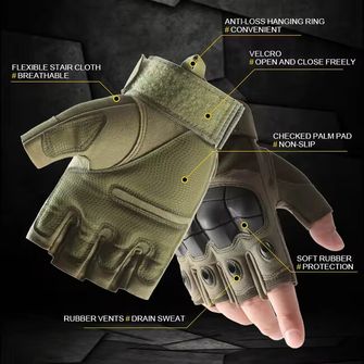 DRAGOWA TACTICAL Taktische Handschuhe Alfa kurz, schwarz