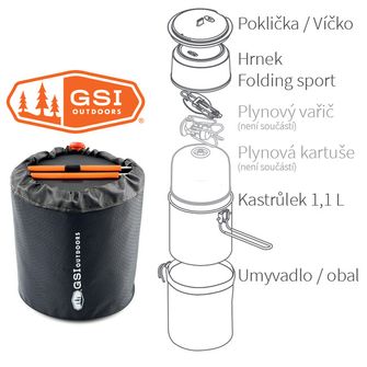 GSI Outdoors Kompaktes Kochgeschirr-Set für eine Person Halulite Soloist 1,1 l