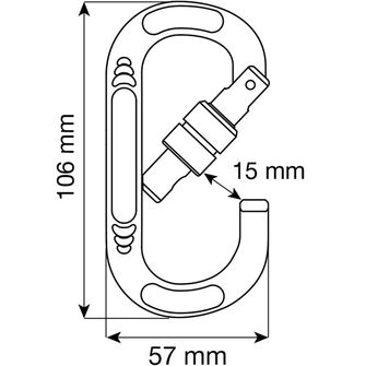 CAMP Oval-Karabiner mit Schraubverschluss Oval Compact Lock