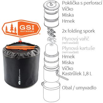 GSI Outdoors 2 Personen Kochgeschirr Set Halulite Dualist HS 1.8 l