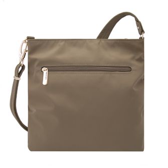 Travelon Umhängetasche Anti-Diebstahl braune Tasche Tailored Slim