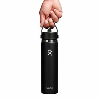 Hydro Flask Breite Thermosflasche mit Mundstück 24 OZ Wide Flex Straw Cap, schwarz