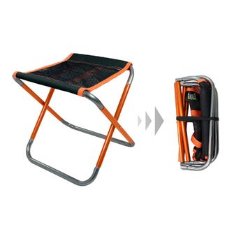 BasicNature Klappstuhl Compact 2.0 schwarz / orange