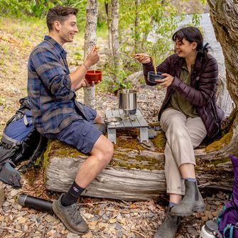 GSI Outdoors Edelstahl Spork mit Holzstäbchen Glacier