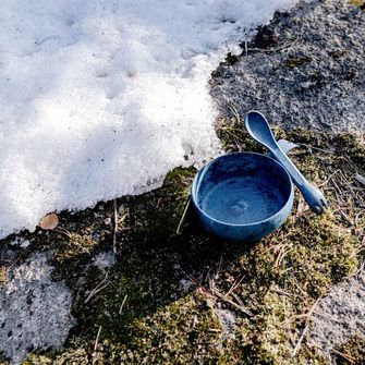 KUPILKA 33 + Spork Set aus Schüssel und Löffel mit Gabel in einem, grün