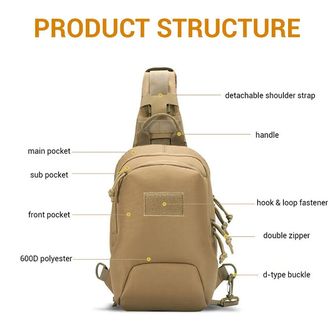 DRAGOWA TACTICAL Ein-Riemen-Rucksack Mike, khaki