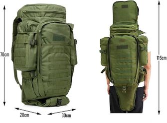 DRAGOWA Tactical Taktischer Rucksack Zenith 70 L, oliv