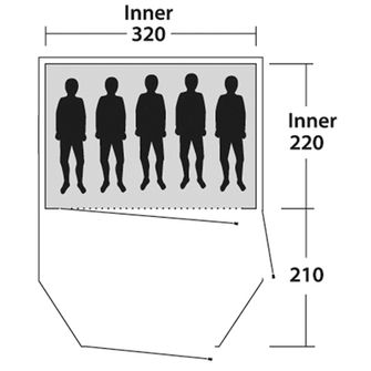 Outwell Earth Zelt für 5 Personen blau-grün