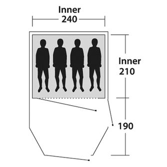 Outwell Earth Zelt für 4 Personen blau-grün