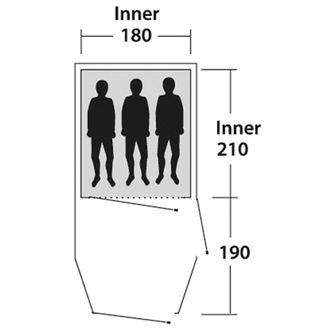 Outwell Earth Zelt für 3 Personen blau-grün