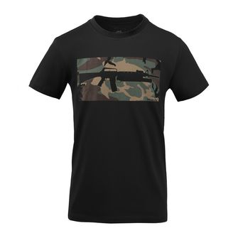 Helikon-Tex 16/203 Combo Baumwoll-Kurz-T-Shirt, Schwarz/US Woodland