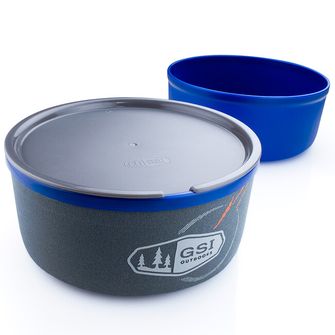 GSI Outdoors Neopren Isolierbecher und Unterteller Set 591 ml, blau