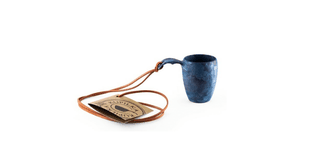 Kupilka-Stempel mit Griff und Lederband, 0,5 dl, blau