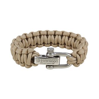 Pentagon Paracord-Armband khaki, Metallschließe